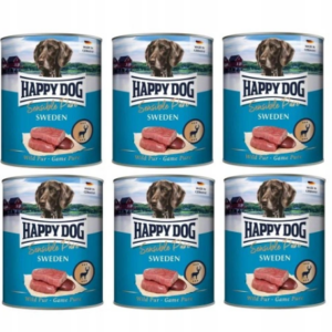 6x Puszka Happy Dog WILD (dziczyzna) SWEDEN 800 g