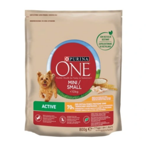 PURINA ONE Mini Active Nourriture pour Chien Riche en Poulet au Riz 800g